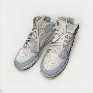 Nike Air Jordan Girls White and Blue High-Top Sneakers